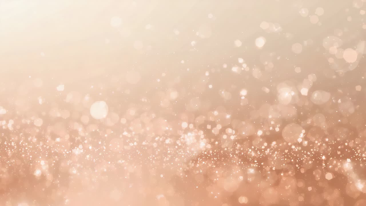 Campo glitter animato in loop che inizia, si sposta e luccica in studio con riflessi bokeh