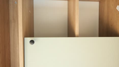 white cabinet with wooden frame and handles