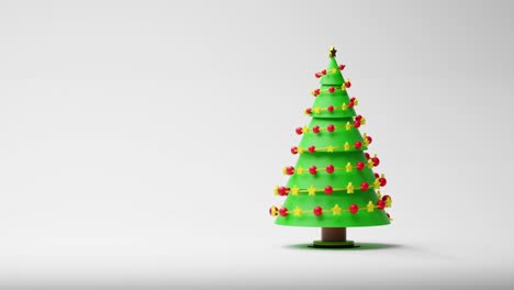 animación del árbol de navidad sobre un fondo blanco