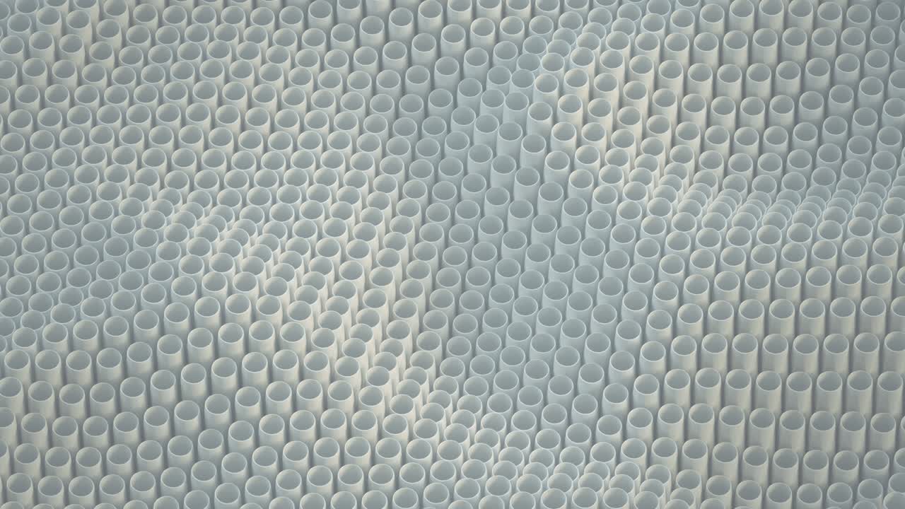tubos blancos geométricos de fondo en bucle animación de renderizado en 3d