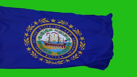 flag of new hampshire on green screen. perfect for your own background using green screen. 3d rendering