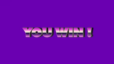 animation of you win text over abstract pattern