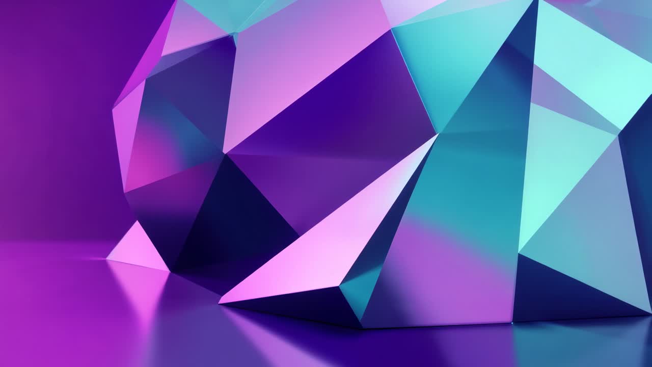 Camera recording sculpture on reflective floor in studio, purple teal lighting showcasing design