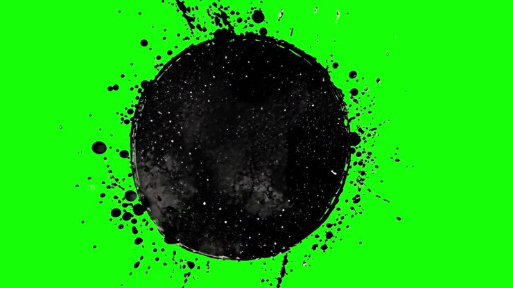 Animazione con inchiostro nero, video 4K trasparente, green screen