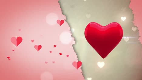 Animation-Roter-Herzen,-Die-Sich-über-Rosa-Hintergrund-Bewegen