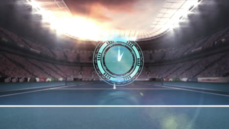 animation of clock moving fast over sports stadium