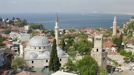 antalya marina with antalya castle