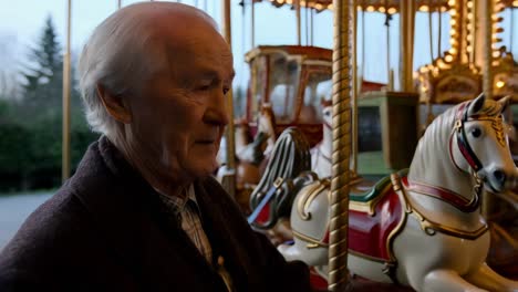 elderly man at carousel