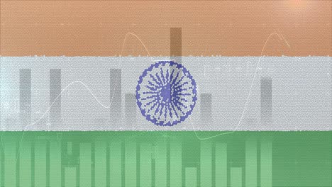 composition of covid 19 statistics over indian flag