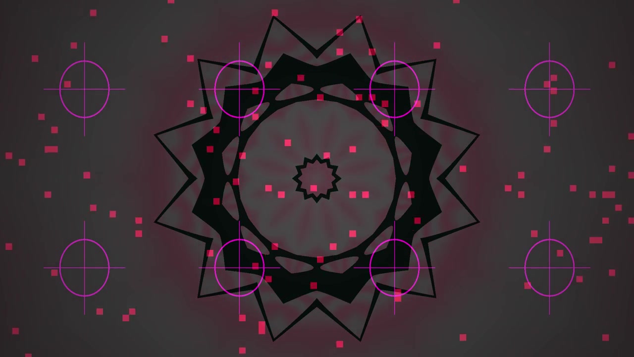 Motivo Astratto di Caleidoscopio Digitale con Forme Geometriche Pulsanti