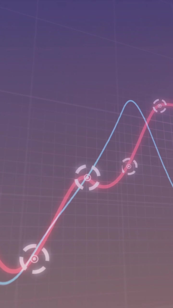 Animation of data processing on blue background