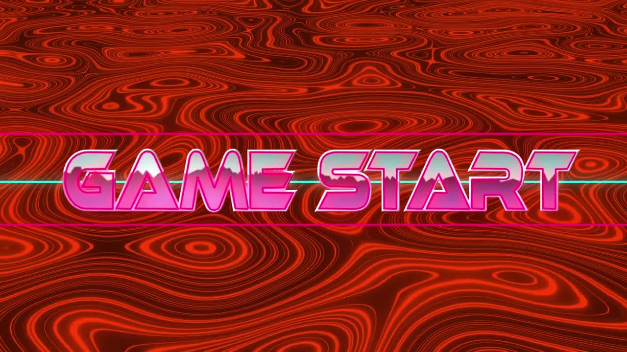 디지털 추상 공간에서 게임 시작의 애니메이션