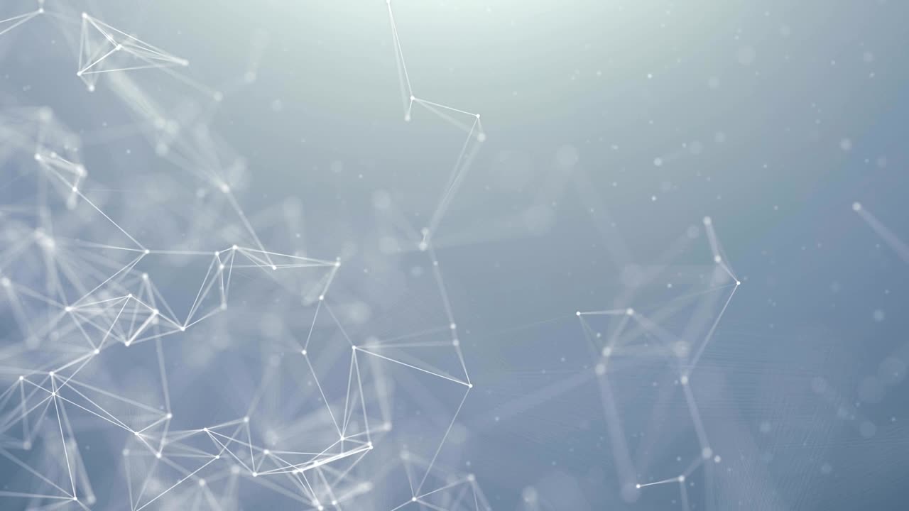 Abstract Futuristic Geometric Plexus Digital network blue dot and white lines, dots, Triangles and node. Computer Network Line, Data, Big Data, Connection Technology Seamless Loop Background