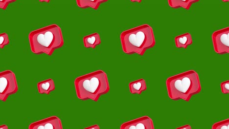 social media heart icons pattern