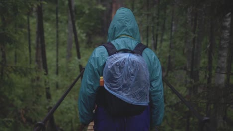 hiking in the rain