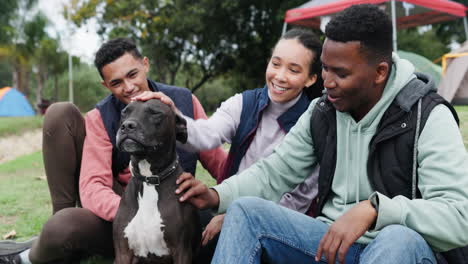 Dog,-happiness-and-nature-camping-people-smile