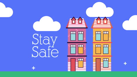 buildings facades stay home campaign