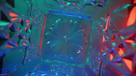 abstract macro background, transition, overlay layer as light passes through a rotating crystal - straight down