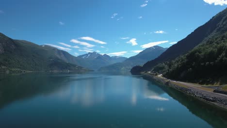 aerial footage beautiful nature norway.