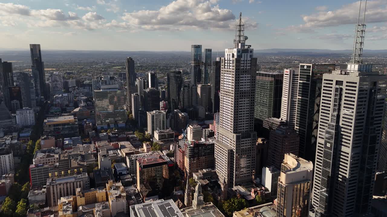 Melbourne cityscape aerial view