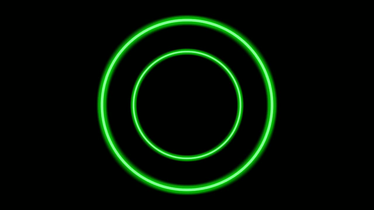 animación de borde de círculo de luz de neón en fondo negro. borde moderno con espacio de copia en blanco 4k