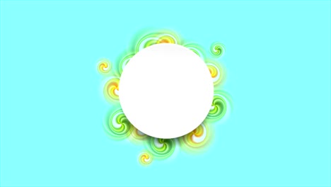 formas de remolino coloridas en el diseño de movimiento de fondo cian