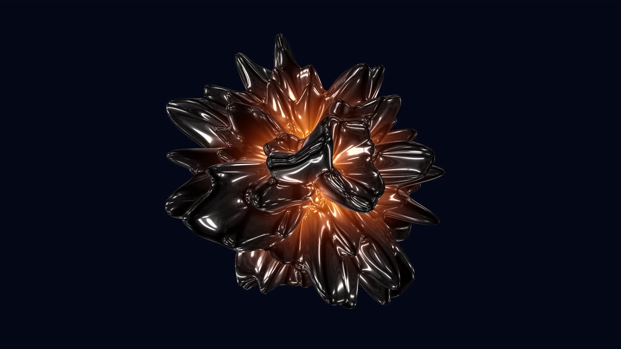 Motion dark orange and black abstract shape with liquid effect on outer space