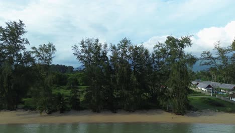 Koh Samui Lamai virgin beach Gulf of Thailand sandy shore coastline, aerial drone view