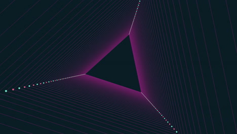 vibrantes triángulos de contraste púrpura y rosa en una cuadrícula intrincada