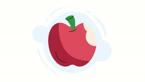 frutas de manzana frescas con animación de ritmo