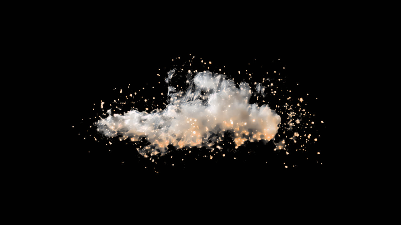 Sovrapposizione animata di eteree particelle di nuvole luminose, video 4K trasparente, canale alfa, ProRes 4444