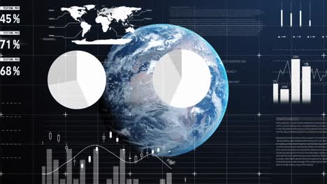 Animation-of-data-processing-and-statistics-over-globe