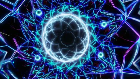 abstract neon geometric sphere
