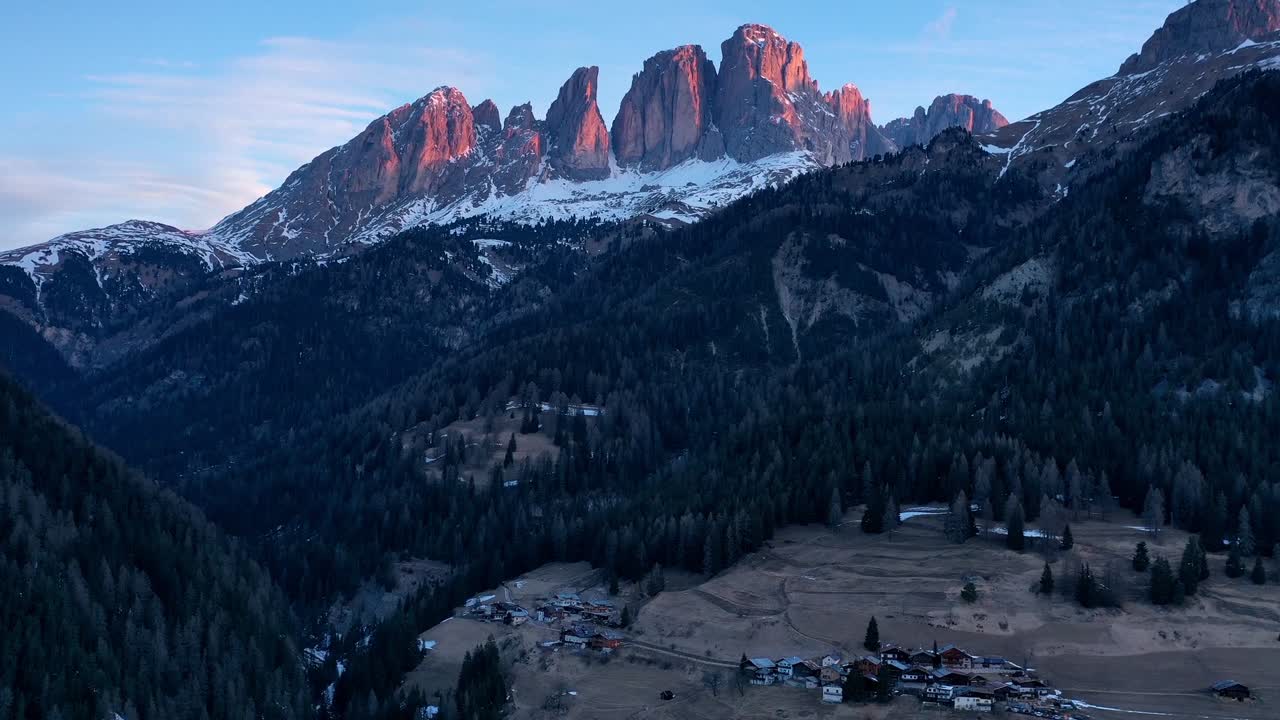 Dolomites Mountains Sunset View