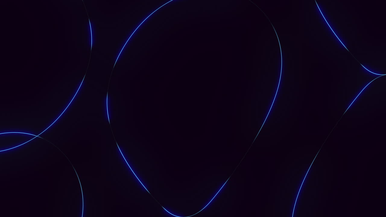 매혹적인 네온 파란색 빛 곡선이 어을 비추고 있습니다.