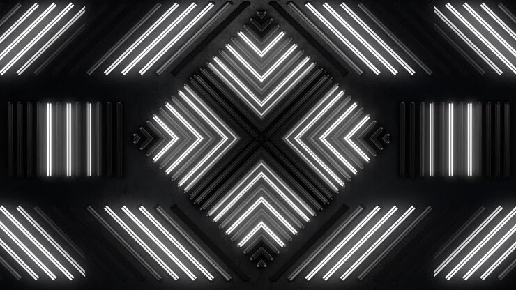 Abstract Geometric Neon Light Pattern
