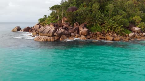 aerial view of the most beautiful beaches and turquoise waters of the seychelles