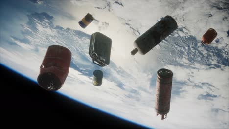 contaminación de la atmósfera del planeta tierra y el espacio