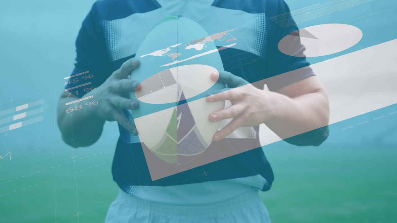 animación de las estadísticas sobre el jugador de rugby