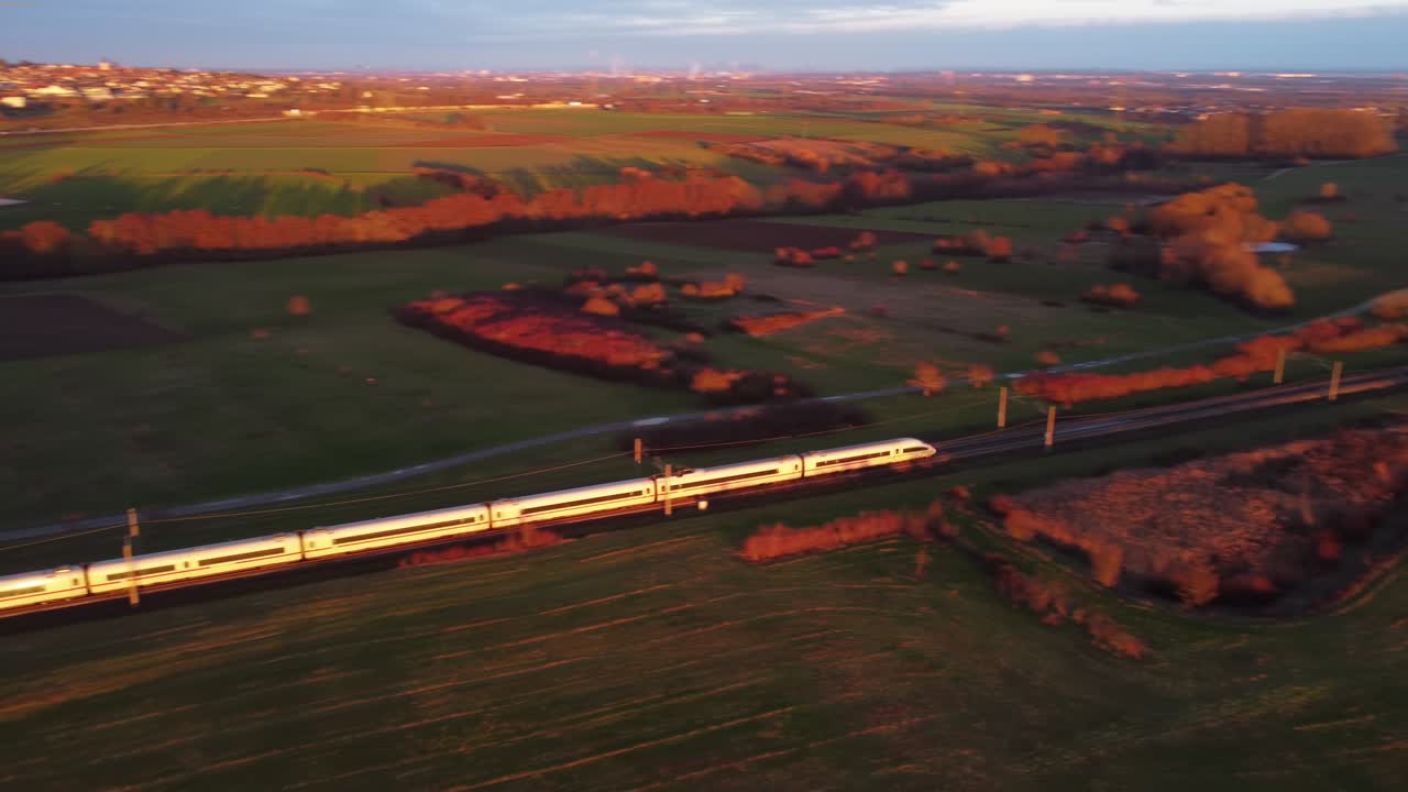 독일 고속 열차 얼음 철도 트랙, 공중 사진