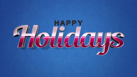 retro happy holidays text on blue grunge texture