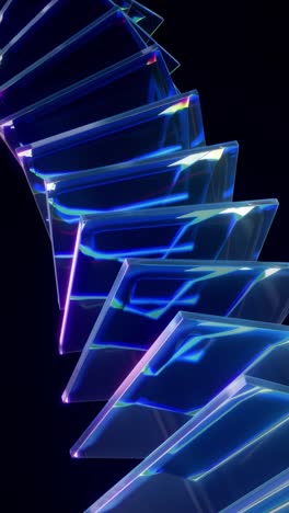 twisting loop of colorful glass objects