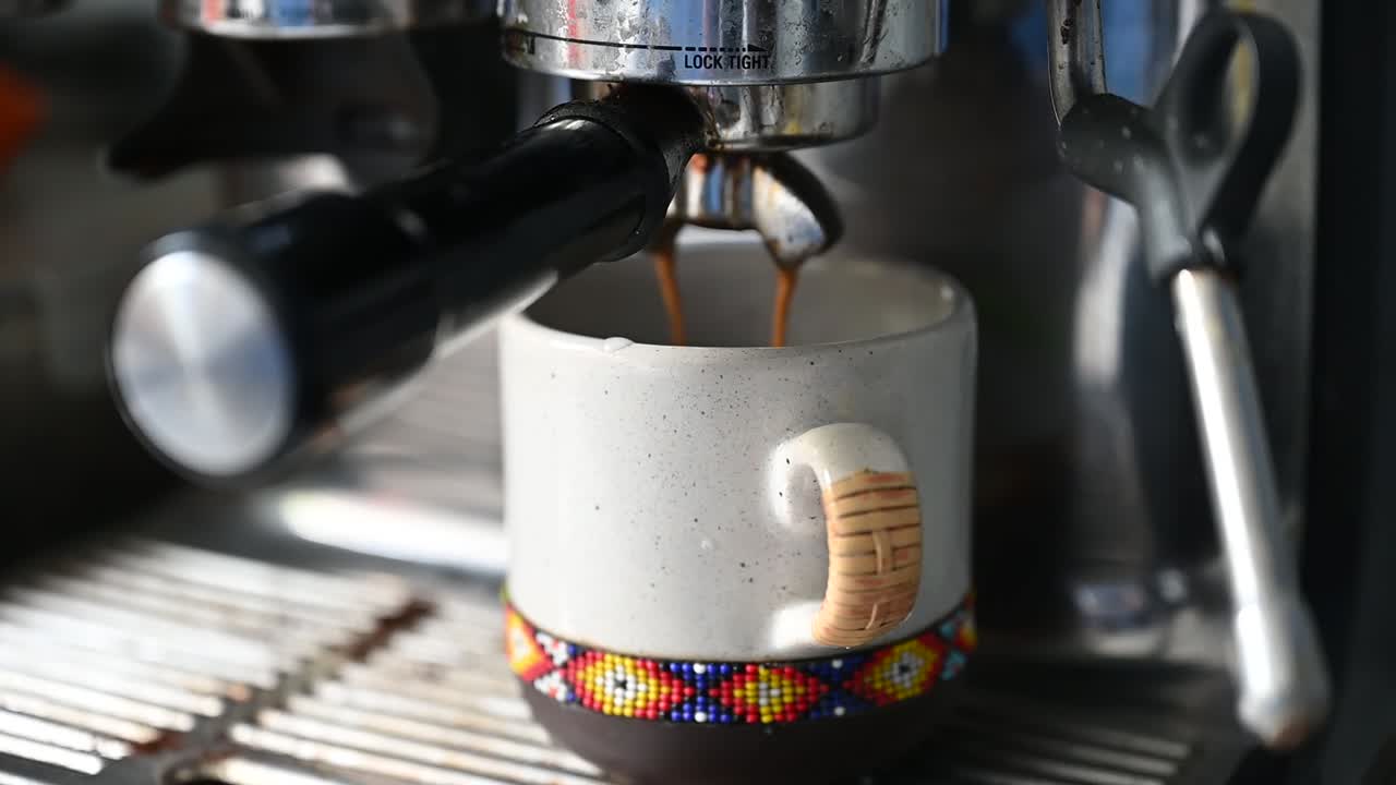 Coffee Dripping From The Sage Coffee Machine