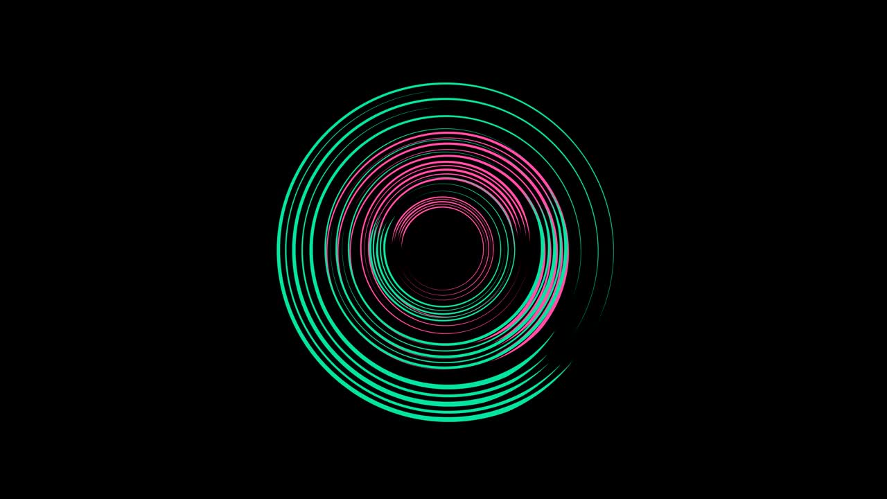 Graphic designs that rotate in the center and increase the size, up to cover the whole background and disappear.