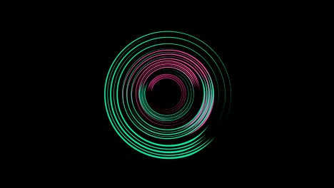 graphic designs that rotate in the center and increase the size, up to cover the whole background and disappear.