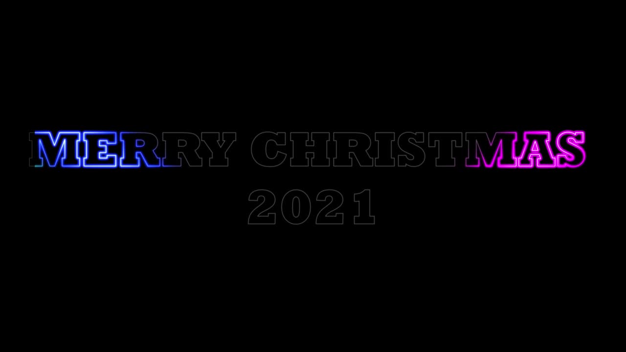 feliz navidad y tema de año nuevo, animaciones de texto 3d y efectos 3d en palabras o letras junto con efectos de luz multicolores que se extienden y se mueven e iluminan, celebración de navidad, luces de navidad