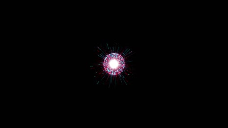 tecnología abstracta esfera púrpura fondo hecho de líneas animadas y puntos, partículas.
