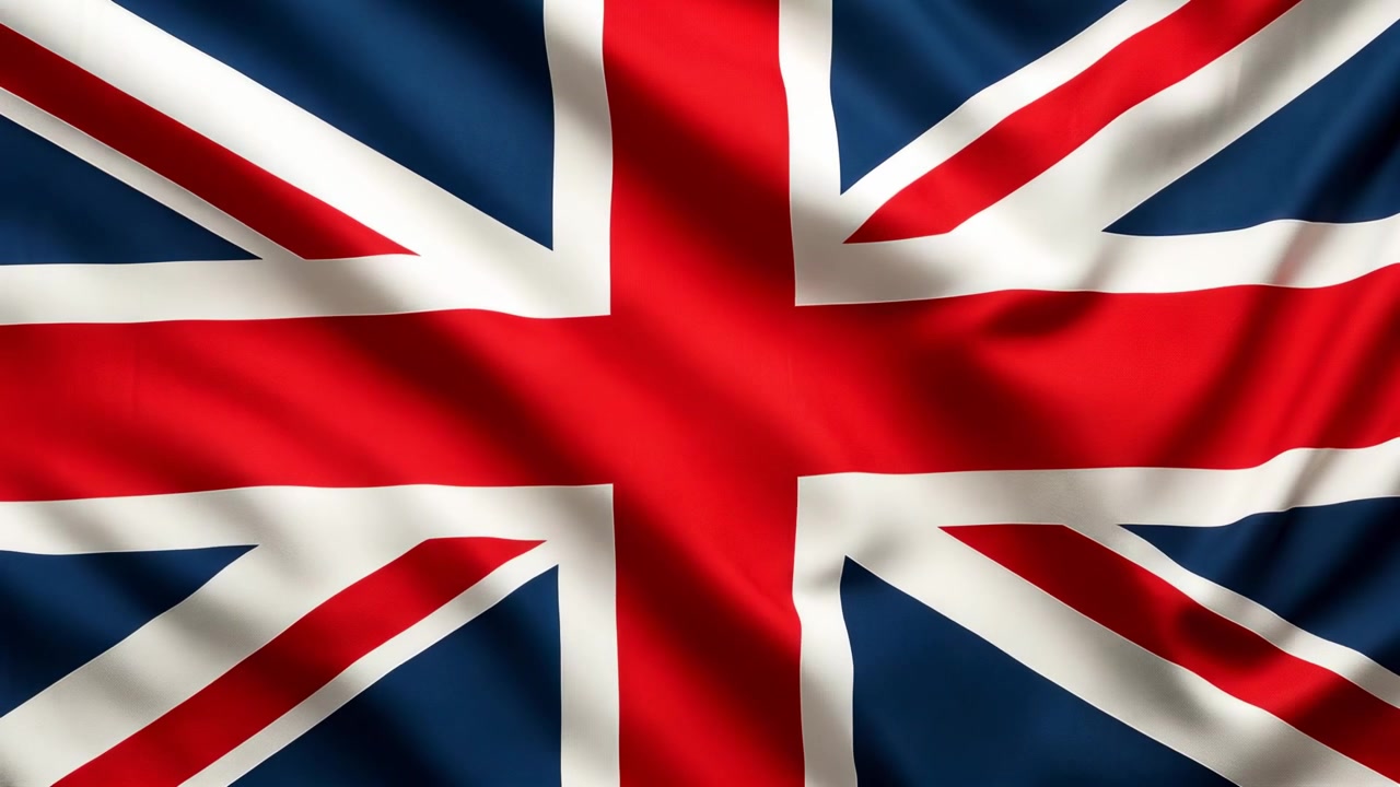 Bandeira do Reino Unido Tremulando