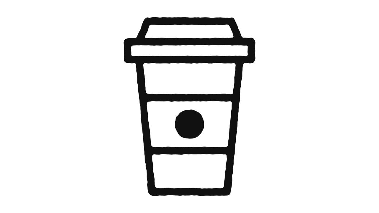 imágenes de animación del icono de la taza de café y canal alfa