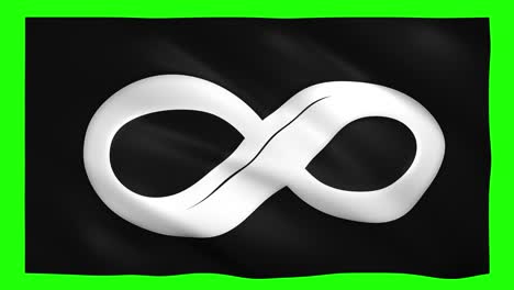 infinity flag on green screen for chroma key